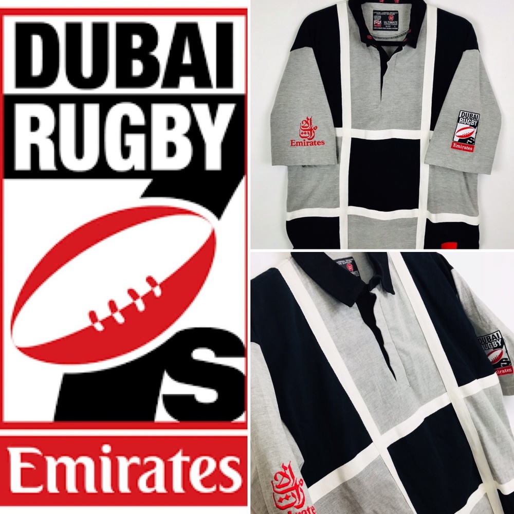 Dubai Rugby Sevens Polo Shirt Licensed Merch EUC L - Picture 1 of 8